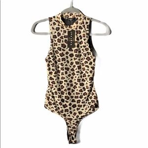21 Saints Leopard Print Bodysuit‎ Size S